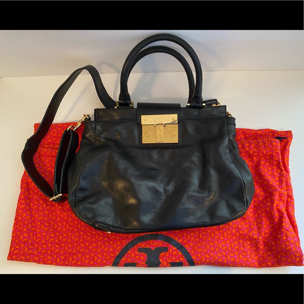 Tory Burch Leather Double top handle bag with removable crossbody strap